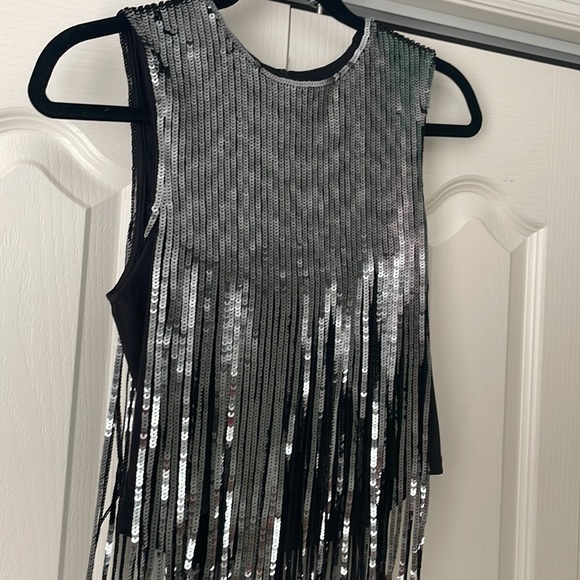 Sequin top silver and black - Picture 2 of 4